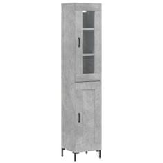 Vidaxl Skříň highboard betonově šedá 34,5x34x180 cm kompozitní dřevo