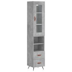 Vidaxl Skříň highboard betonově šedá 34,5x34x180 cm kompozitní dřevo