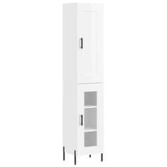 Vidaxl Skříň highboard bílá s vysokým leskem 34,5x34x180 cm kompozit