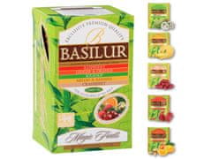 Basilur BASILUR Fruit Infusions -Zelený ovocný čaj, 5 příchutí v sáčcích 25 x 1,5 g 1