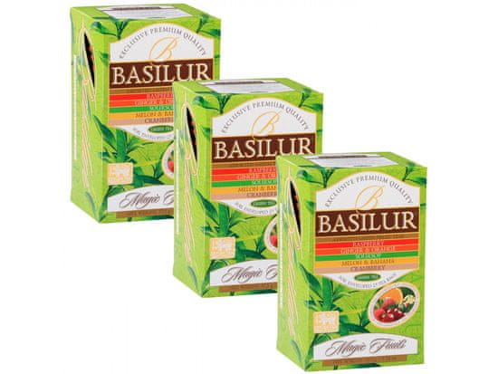 Basilur BASILUR Fruit Infusions -Zelený ovocný čaj, 5 příchutí v sáčcích 25 x 1,5 g