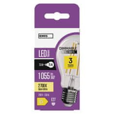 Emos LED žárovka Filament A60 / E27 / 7,5W (75 W) / 1 055 lm / teplá bílá / stmívatelná