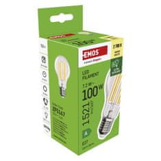 Emos LED žárovka Filament A60 A CLASS / E27 / 7,2 W (100 W) / 1521 lm / teplá bílá