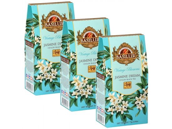 Basilur BASILUR VINTAGE BLOSSOMS - Jasmine Dream Černý sypaný čaj s květy jasmínu a chrpy 75 g
