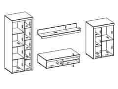 Nejlevnější nábytek Obývací stěna KADEN, matera/old style