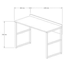 Nejlevnější nábytek Studijní stůl AOTERAOA, dub safírový/černá