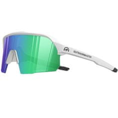 Outdoor master Sportovní Sluneční Brýle Hawk HD Polarized, White/Revo Green + čirá náhradní čočka