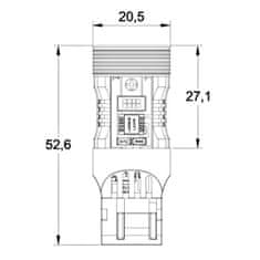 motoLEDy W21/5W LED žárovka 7443 12V bez chyby, bílá pro automobily vyrobené v EU-USA Novinka