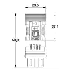 motoLEDy P27W LED žárovka 3156 12V bez chyby oranžová Novinka