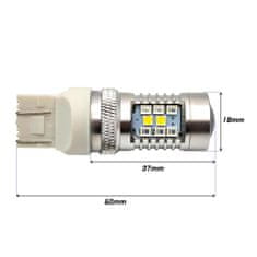 motoLEDy W21/5W LED žárovka 7443 12V CANBUS bílá/červená, dvoubarevná Novinka