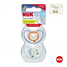 Manuka Health Šidítko NUK Happy Nights 6-18m 2ks/BOX holka Růžová 6-18 m