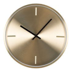 House Nordic Nástěnné hodiny, hliník, zlatá barva, tichý chod\nø30