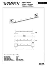 BPS-koupelny BETA: Hrazda s 5 háčky, 365 mm - 132105112