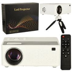 HADEX Přenosný projektor LED TFT LCD 16:9 1920x1080 USB 20W, bílý