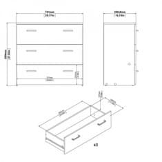 eoshop Komoda Sid 3S bílá