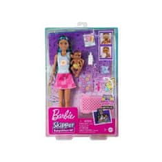 Mattel Panenka Barbie Skipper chůva s modrým melírem + miminko, doplňky