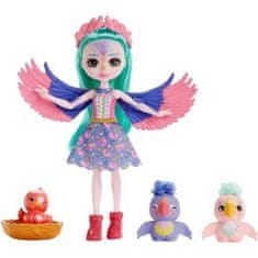 Mattel Panenka Enchantimals Filia Finch s rodinou papoušků