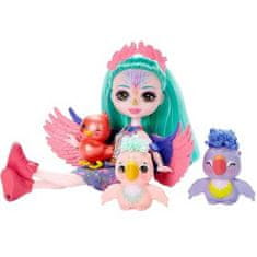 Mattel Panenka Enchantimals Filia Finch s rodinou papoušků