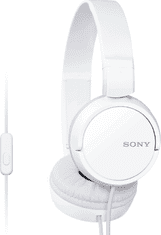 Sony headset náhlavní MDRZX110AP/ sluchátka drátová + mikrofon/ 3,5mm jack/ citlivost 98 dB/mW/ bílá