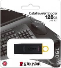 Kingston Kingston DataTraveler Exodia/128GB/USB 3.2/USB-A/Žlutá