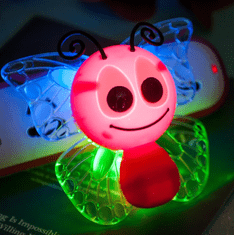 vyprodejpovleceni LED dětská noční lampička RŮŽOVÝ MOTÝLEK