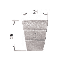 B&V klínek č. 2, 21 x 25 mm (30007)