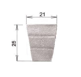 B&V klínek č. 2, 21 x 25 mm (30007)