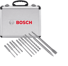 BOSCH Professional 11-dílná sada vrtáků a sekáčů SDS-plus-1 v hliníkovém pouzdře (2608578765)