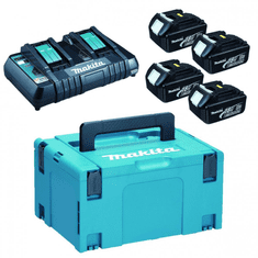 Makita AKU sada Li-ion LXT 18V, 4x BL1830B + DC18RD + Makpack (197970-3)