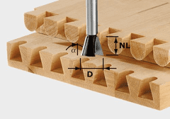 Festool Svlaková/ozubová fréza HW, stopka 8 mm HW S8 D20/17/15° (490996)