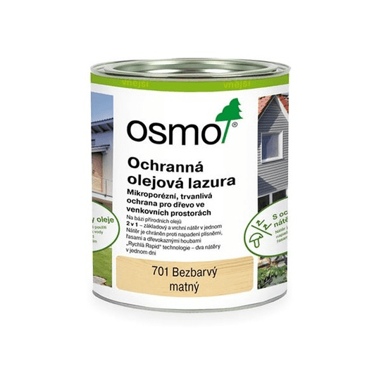 OSMO ochranná olejová lazura 701 bezbarvá matná - 0,75l (12100075)