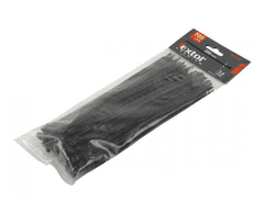 Extol Premium pásky stahovací černé 380x4,8mm nylon PA66 100ks (8856164)