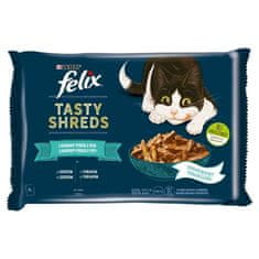 Felix TASTY SHREDS Multipack 4x80g výběr z ryb ve šťávě