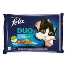 Felix Fantastic DUO kapsička 4x85g treska a losos, losos a sardinky, sleď a pstruh, pstruh a makrela v želé