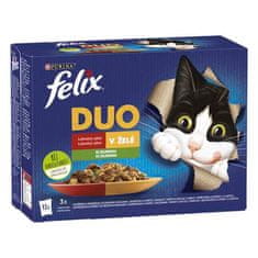 Felix Fantastic DUO Multipack kapsička 12x85g hovězí / drůbež, jehně / kuře, krůta / kachna, vepřové / zvěřina se zeleninou v želé