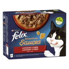 Felix Sensations Sauces kapsička 12x85g hovězí, jehněčí, krůta, kachna v lahodné omáčce