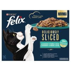 Felix Deliciously Multipack 12x80g losos/ tuňák/ treska/ platýse