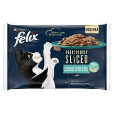 Felix Deliciously Multipack 4x80g losos/ tuňák/ treska/ platýse