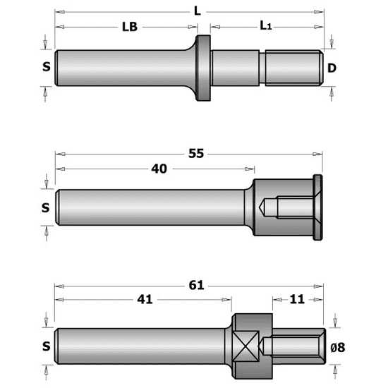 CMT C924 Trn talířové frézy s podložkami - S=12, D=M8, L1=29,75 (C92413100)