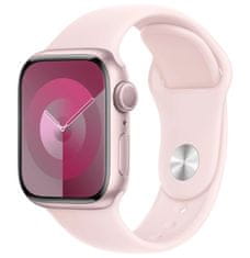 Apple Watch Series 9 41mm Růžový hliník se světle růžovým sportovním řemínkem S/M