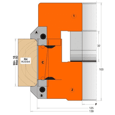 CMT nůž pro C694005 - pár žiletek R2+45° prof.A2 horní (C695005A2)