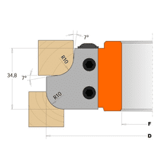 CMT nůž pro C694007 - pár žiletek R15mm (C69500715)