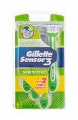 Gillette 6ks sensor3 sensitive, holicí strojek