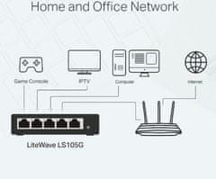 TP-Link Switch ls105g 5x glan, kov, aktivní lan