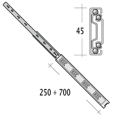 LEVEL Kuličkový plnovýsuv 450mm 45kg (32652)