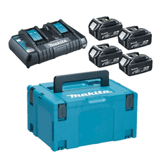 Makita AKU sada Li-ion LXT 18V, 4x BL1850B + DC18RD + Makpac (197626-8)