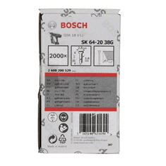 BOSCH Professional hřeb se zápustnou hlavou SK64-20 38G - 2000 ks hladké (2608200529)