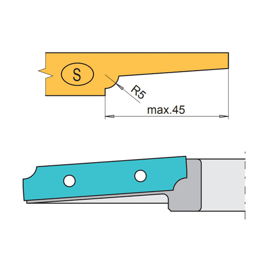 RH+ nůž spodní profilový S pro frézu VP-45 HW (52145005)