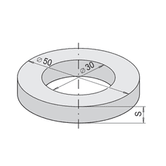 RH+ kroužek distanční / vymezovací d30 D50 s=18,0 (93130180)