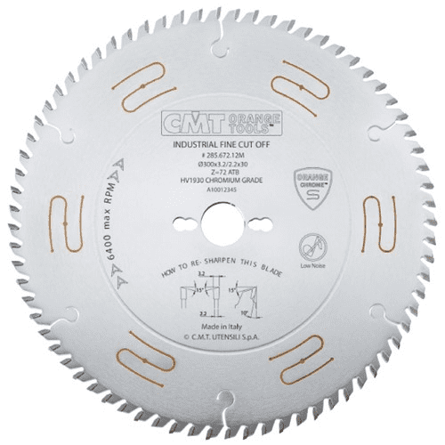 CMT CHROME Pilový kotouč pro podélné a příčné řezy - D250x3,2 d30 Z60 HM Odhlučněný (C28566010M)